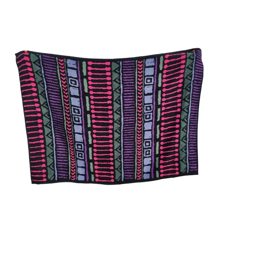 Vintage Biederlack Throw Blanket 72x53 Neon Tribal Aztec‎ Pattern Retro USA